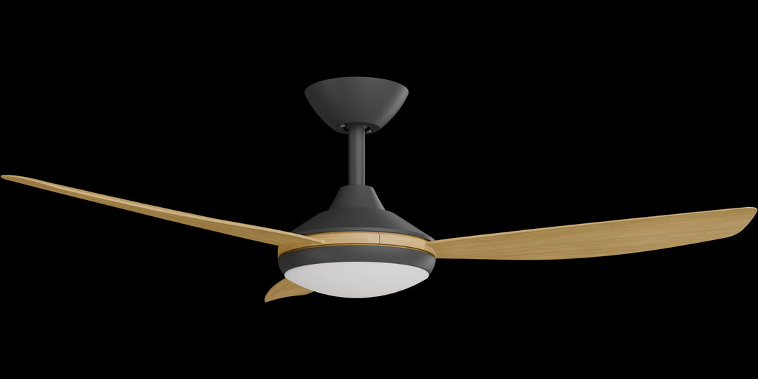 Calibo Condor 48" DC Smart Ceiling Fan with LED Light and Remote Control | Black and Bamboo