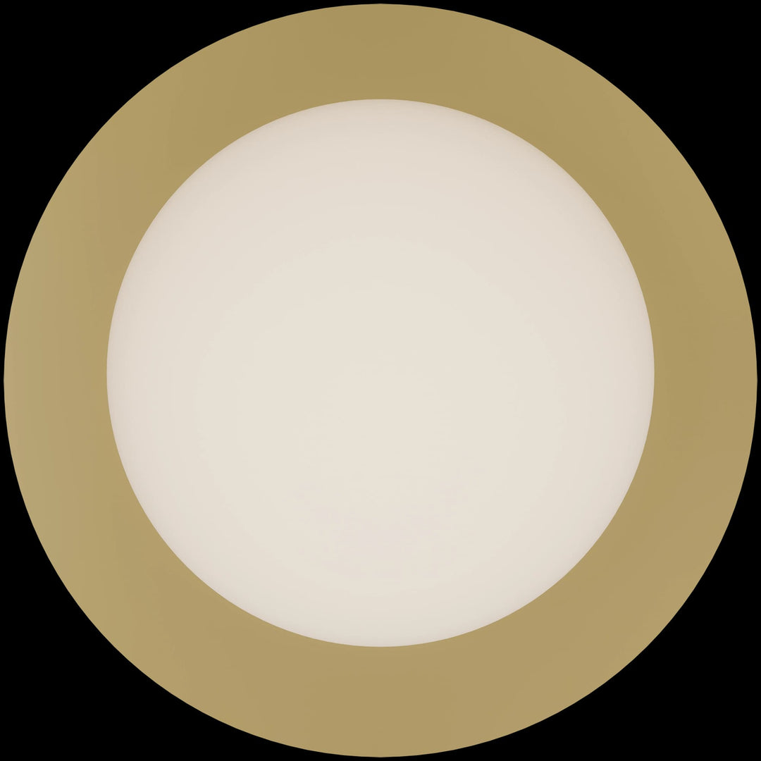 Calibo Crest Opal Glass 140mm Orb Wall Light Round Plate 200mm | Brass