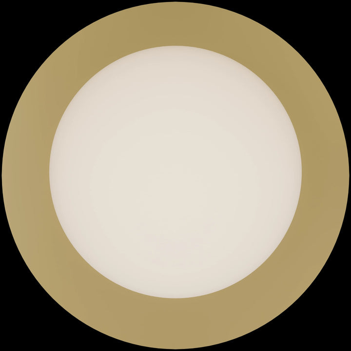 Calibo Crest Opal Glass 140mm Orb Wall Light Round Plate 200mm | Brass