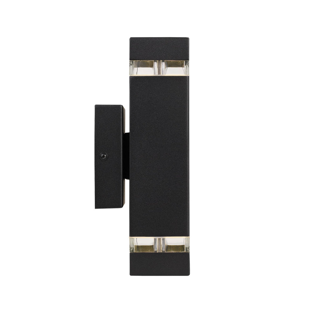 Black Telbix Dixon Square 304 S/S Exterior GU10 Wall Light IP44 | 2 Light