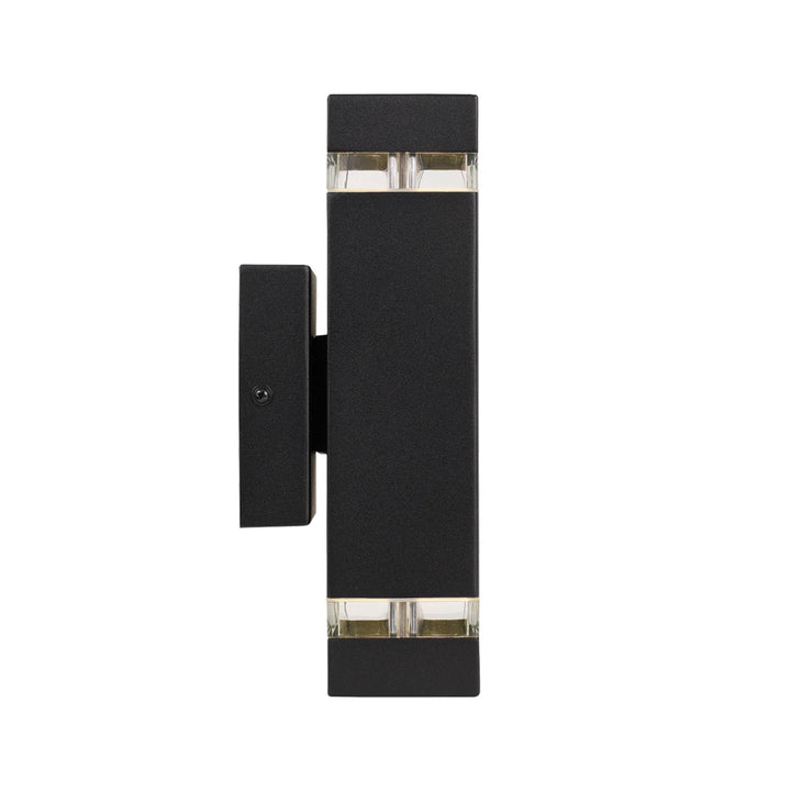 Black Telbix Dixon Square 304 S/S Exterior GU10 Wall Light IP44 | 2 Light