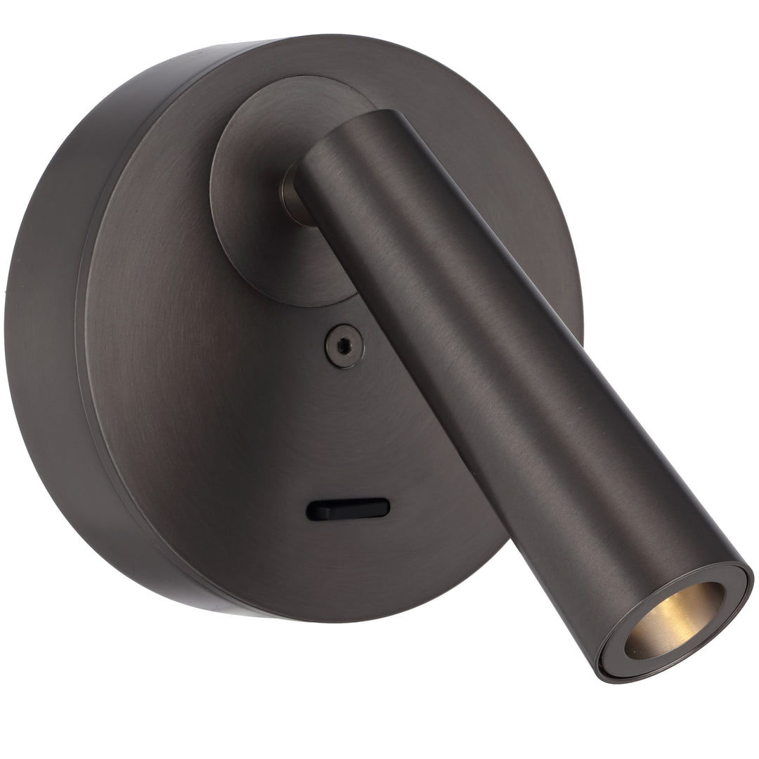 Telbix Lodan Slim Cylinder LED Wall Light with Rotating Head | Gun Metal