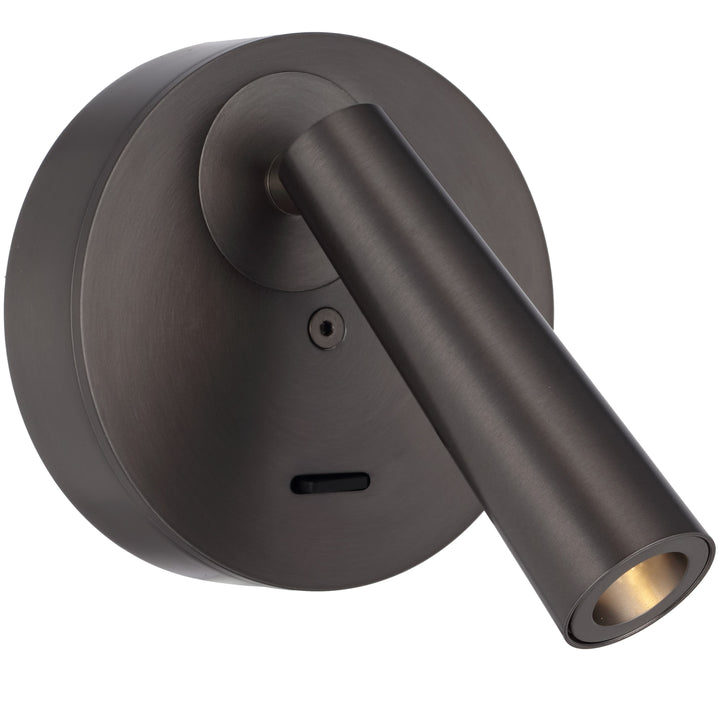 Telbix Lodan Slim Cylinder LED Wall Light with Rotating Head | Gun Metal