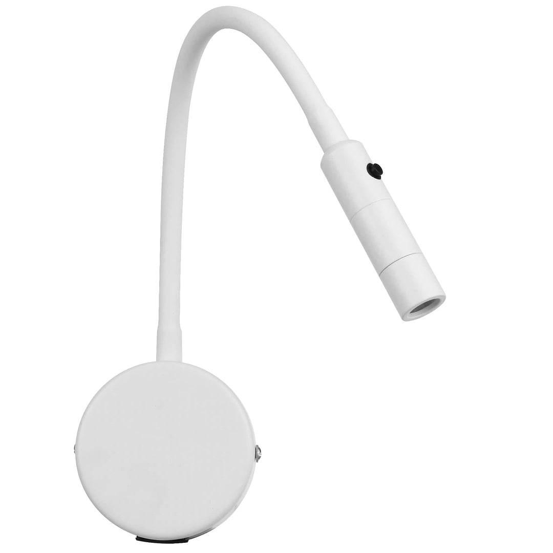 Telbix Solio Modern Minimalist Adjustable Tubular LED Wall Light | White