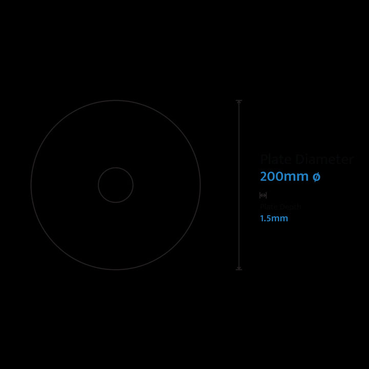 Calibo Crest 200mm Round Back Plate Only | Black