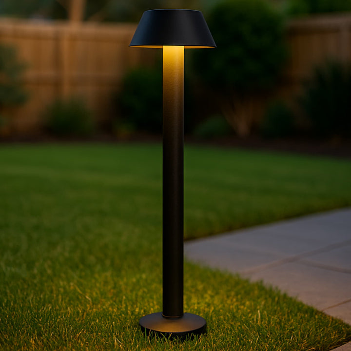 Telbix Pyrus Minimalist Black LED Outdoor Bollard Light in Refined Sand Finish | Black