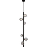 Telbix Black Elson 6 Light Pendant Light | Smoke