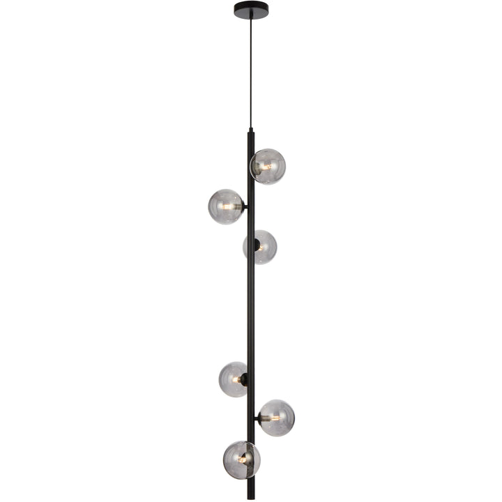 Telbix Black Elson 6 Light Pendant Light | Smoke