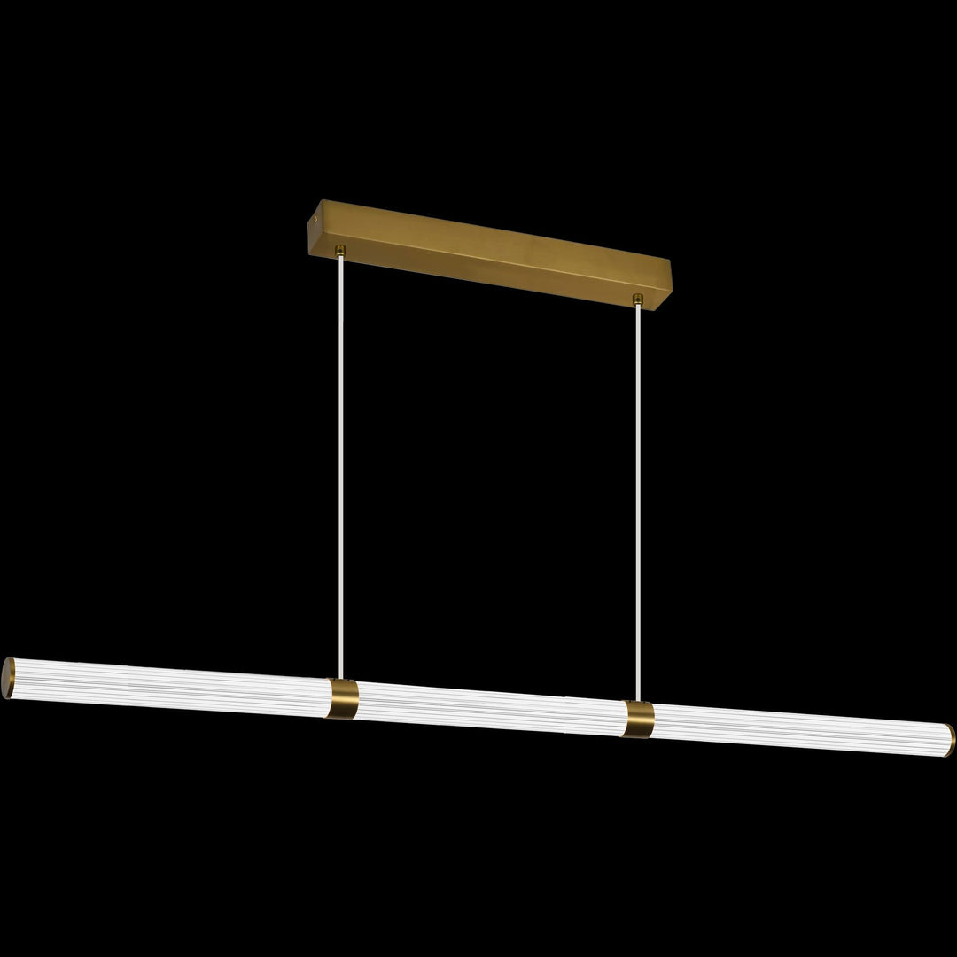 Calibo Charm Modern Fluted 2000mm Linear Pendant Light | Brass
