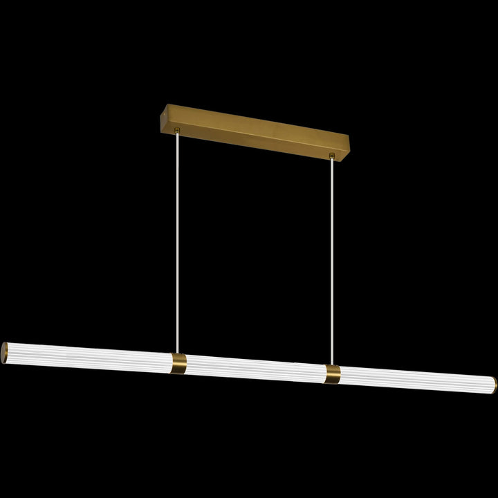 Calibo Charm Modern Fluted 2000mm Linear Pendant Light | Brass