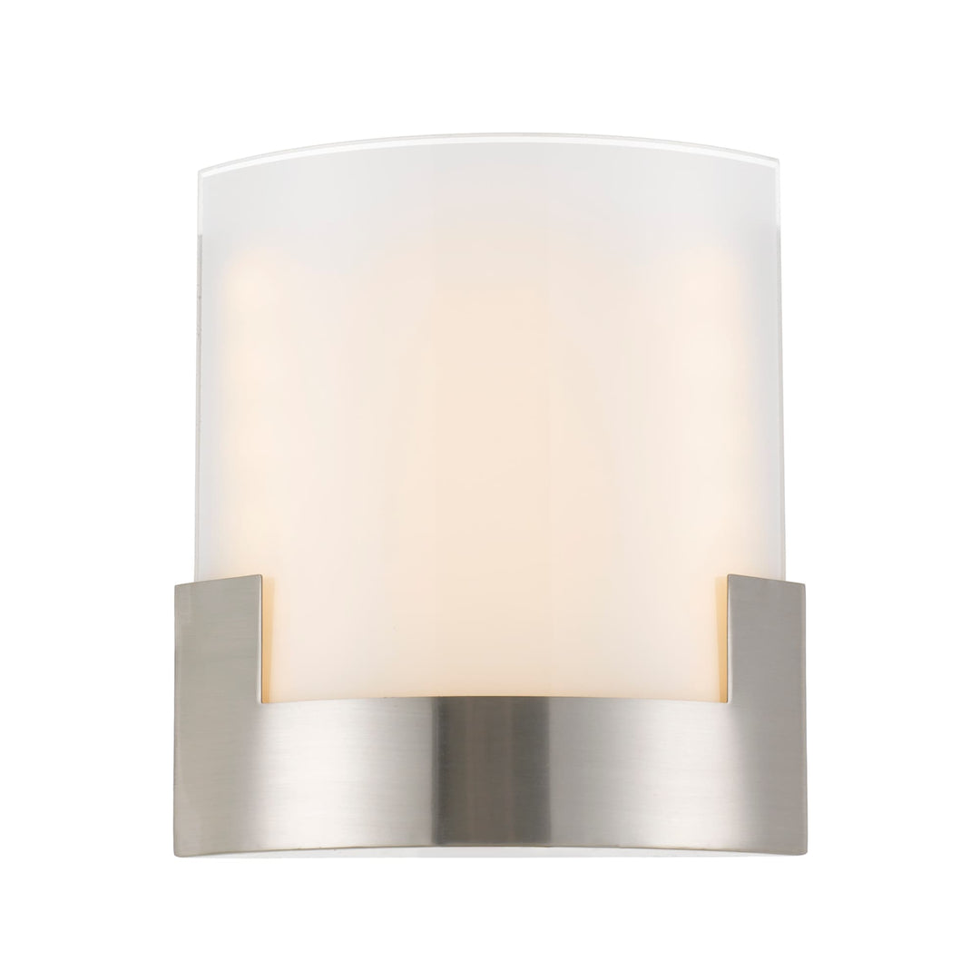 Telbix Solita Square Frosted Glass 12W CCT LED Wall Light | Nickel