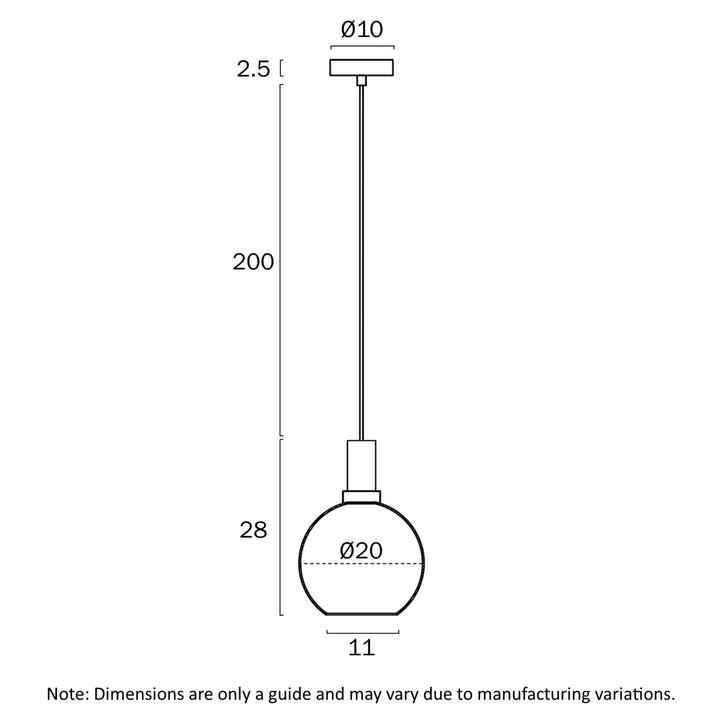 Telbix Patino Small Glass Pendant (E27) | Smoke