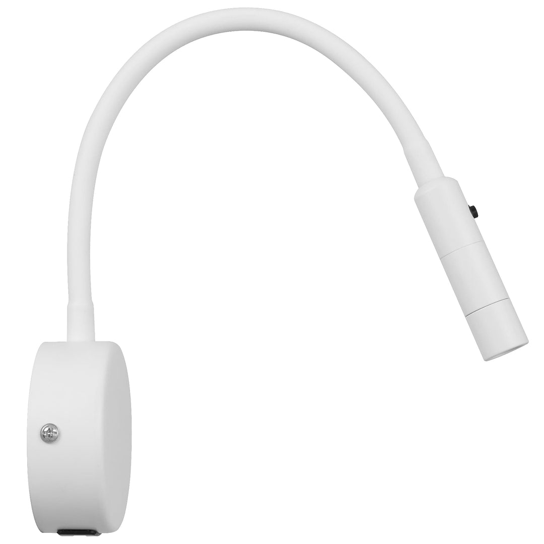 Telbix Solio Modern Minimalist Adjustable Tubular LED Wall Light | White