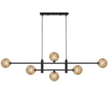Telbix Black Tyson 6 Light Pendant | Amber Tear