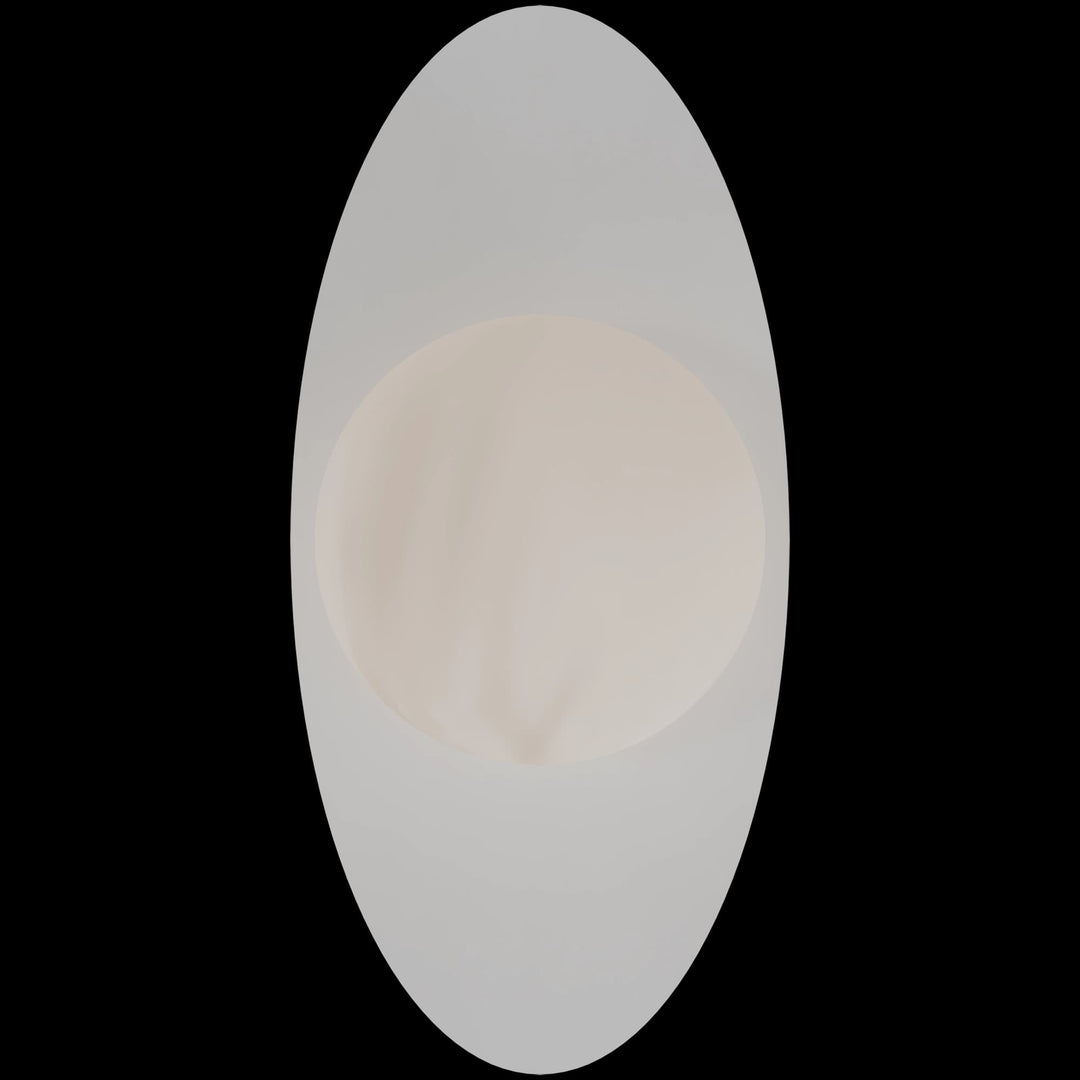 Calibo Crest Alabaster Glass 120mm Orb Wall Light Oval Plate 300mm | White