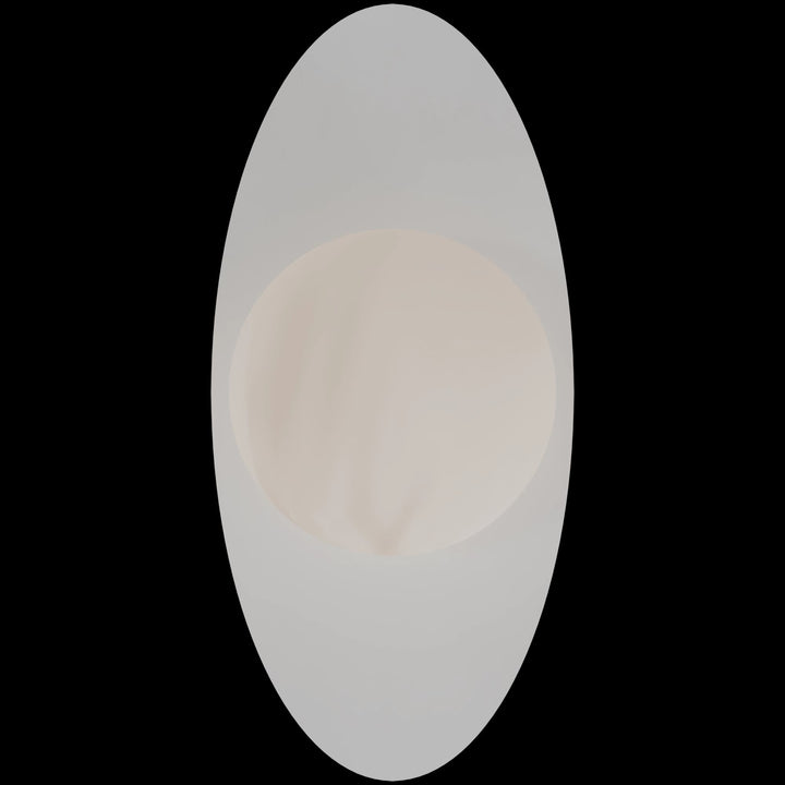 Calibo Crest Alabaster Glass 120mm Orb Wall Light Oval Plate 300mm | White