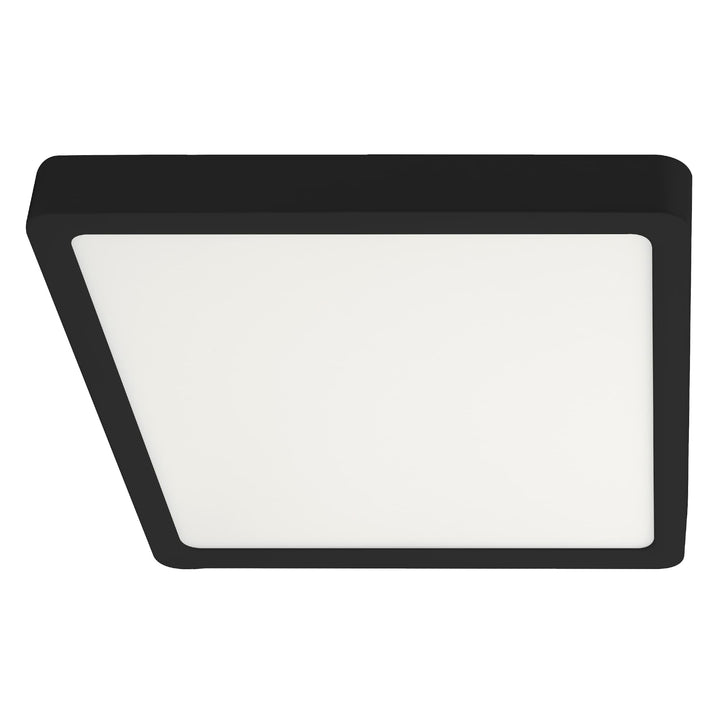 Telbix Lunos Square Black Frame Dimmable 3CCT LED Oyster Light with Flex and Plug | Medium