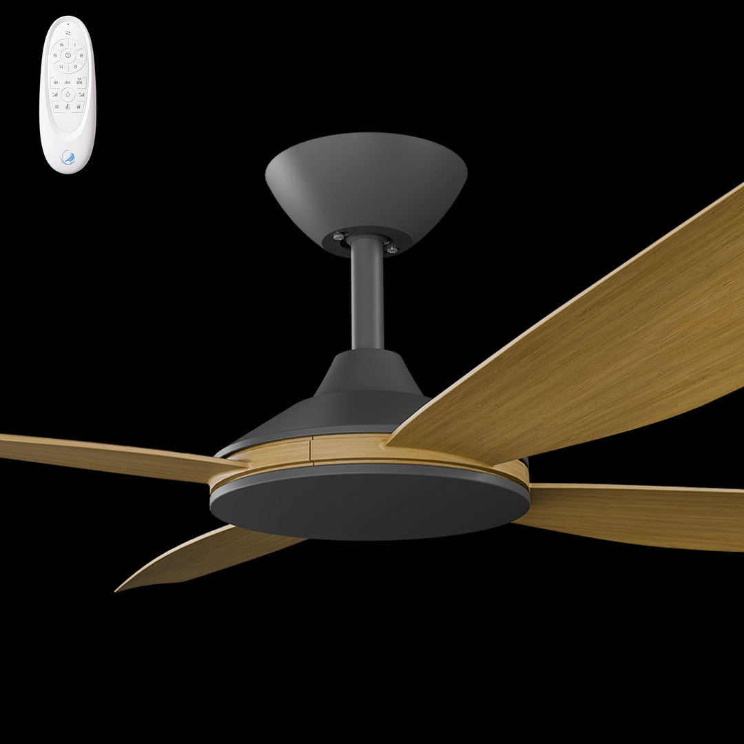 Calibo Vanga 52" DC Smart Ceiling Fan with Remote Control | Black and Teak