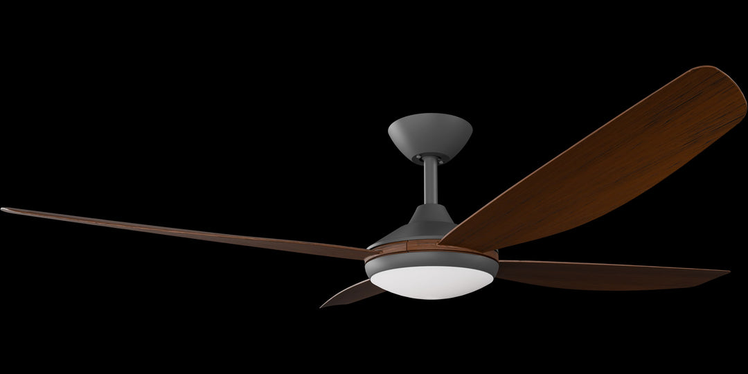 Calibo Vanga 56" DC Smart Ceiling Fan with LED Light and Remote Control | Black and Koa