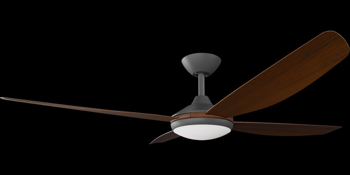 Calibo Vanga 56" DC Smart Ceiling Fan with LED Light and Remote Control | Black and Koa