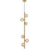 Telbix Antique Gold Elson 6 Light Pendant Light | Amber Tear