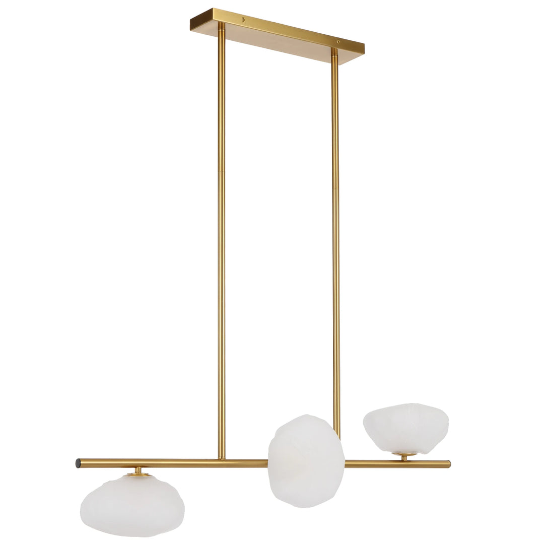 Telbix Zecca 3 Light Bar Pendant | Antique Gold and Frost