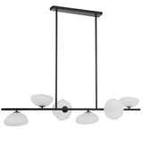 Telbix Zecca 6 Light Bar Pendant | Black & Frost Glass