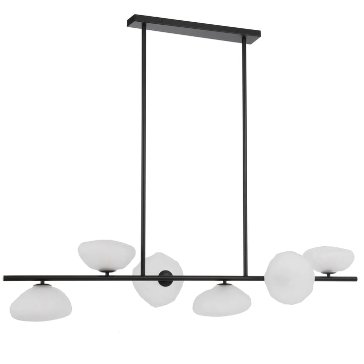 Telbix Zecca 6 Light Bar Pendant | Black & Frost Glass
