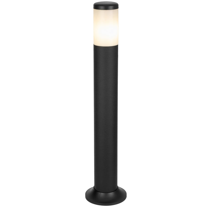 Telbix Kenra Durable Cylindrical Outdoor Bollard Light with Frosted Resin Diffuser | Black