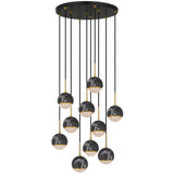 Telbix Oneta 10 Light Cluster Pendant | Black