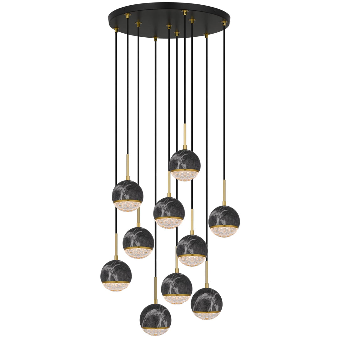 Telbix Oneta 10 Light Cluster Pendant | Black