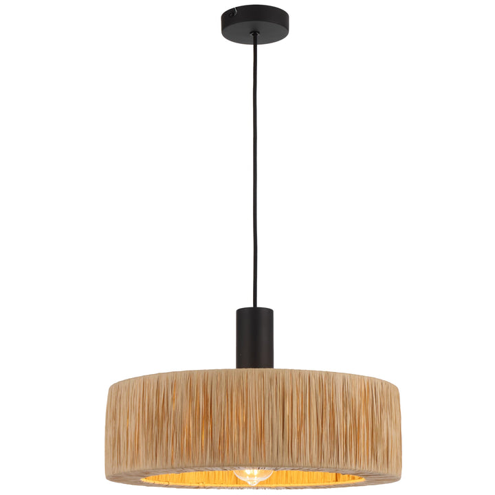 Telbix Katrin Pendant Light | Black and Natural
