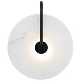 Telbix Zonder Modern Marbled Glass Disc LED Indoor Wall Light | Black
