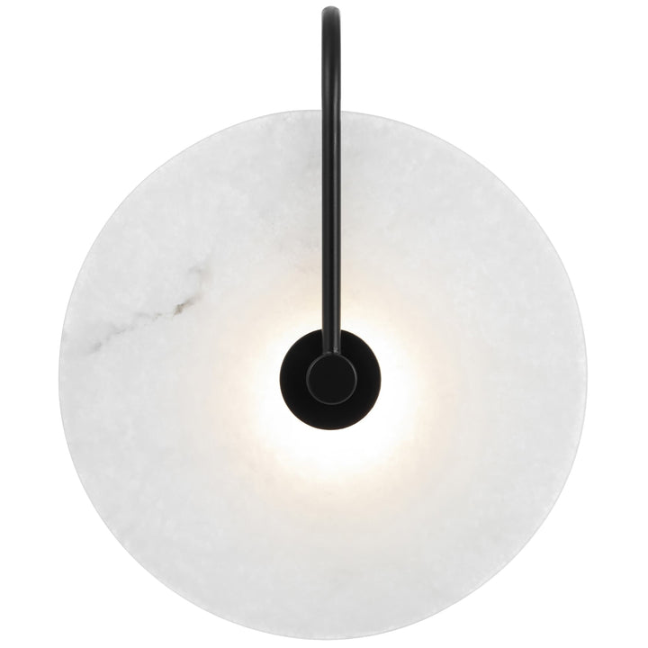 Telbix Zonder Modern Marbled Glass Disc LED Indoor Wall Light | Black