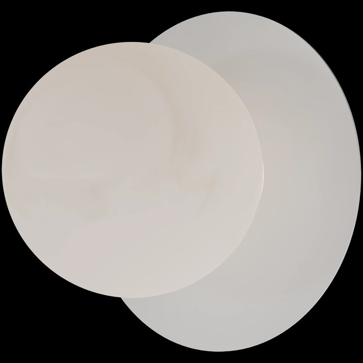 Calibo Crest Alabaster Glass 120mm Orb Wall Light Round Plate 200mm | White