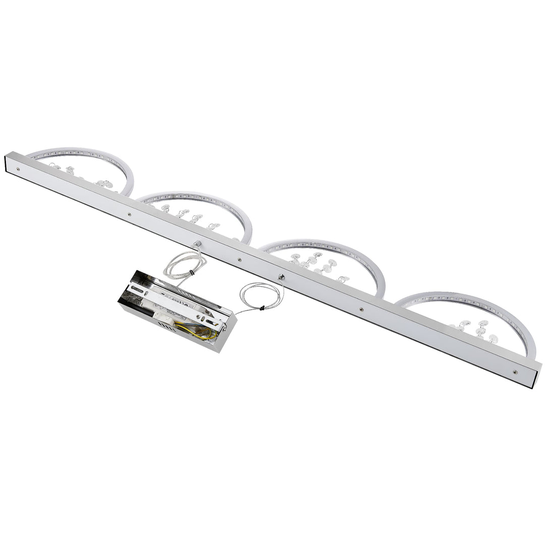 Telbix Luxia LED Linear Pendant with Cascading Crystals and RGB Colour Effects | Large