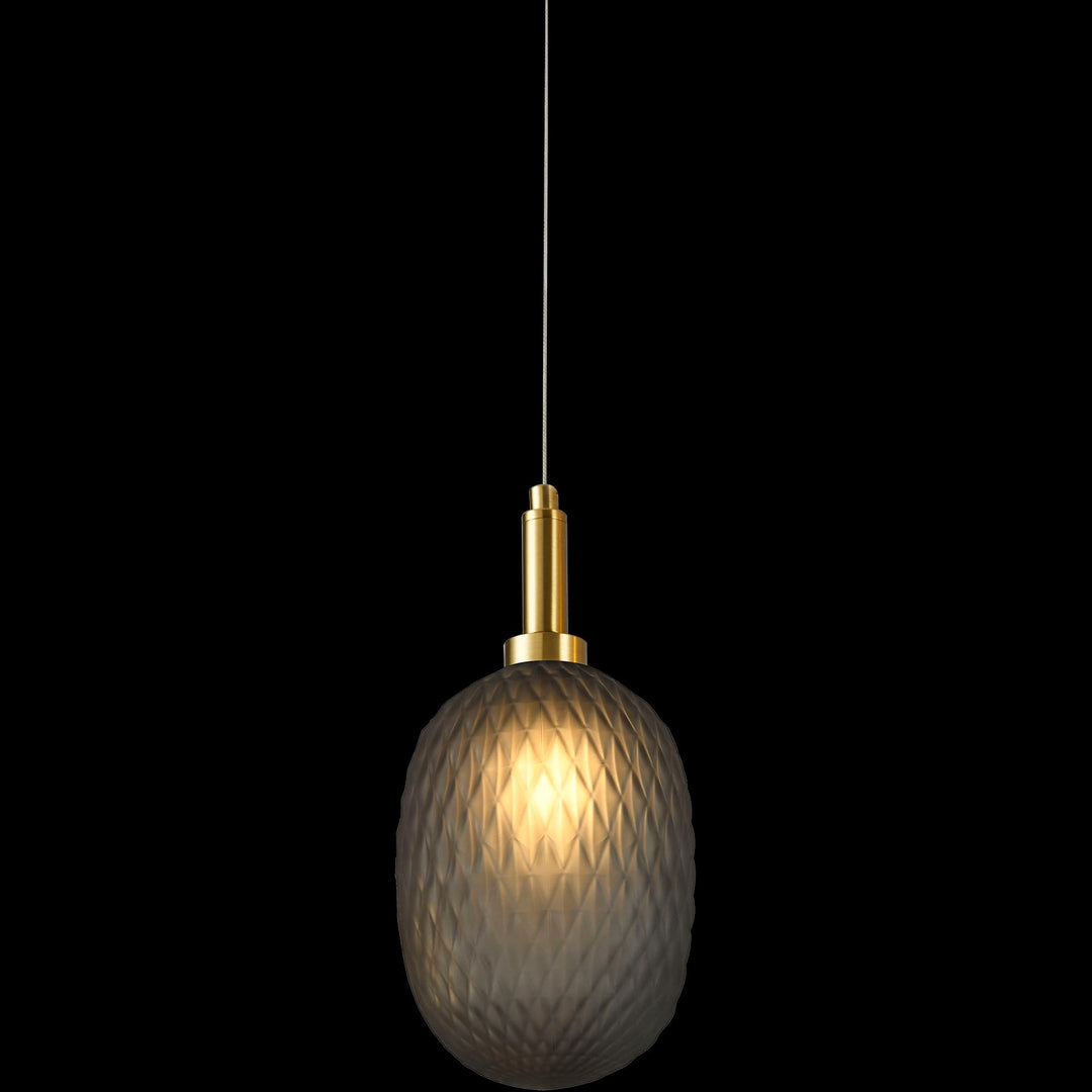 Calibo Lark Diamond Pattern 150mm Glass Pendant | Smoke