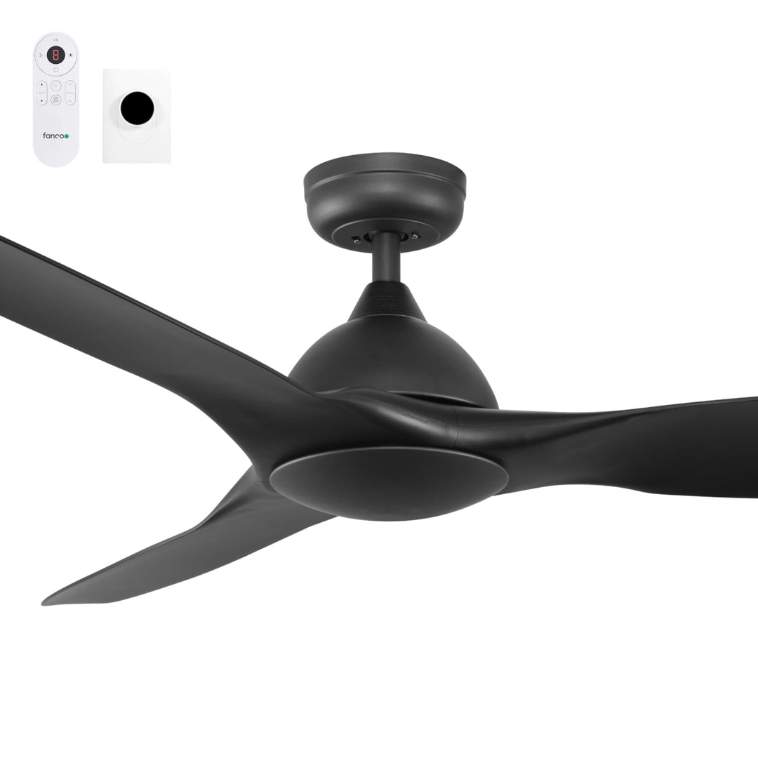 Fanco Horizon 64" Smart DC Indoor/Outdoor Ceiling Fan with Remote and Wall Controller | Black