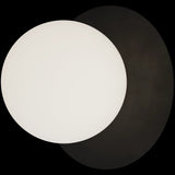 Calibo Crest Opal Glass 140mm Orb Wall Light Round Plate 200mm | Black