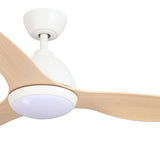 Fanco Breeze 52" AC Ceiling Fan With LED Light and Wall Control | White and Beechwood