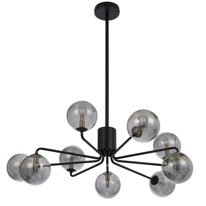 Telbix Black Felton 9 Light Pendant | Smoke