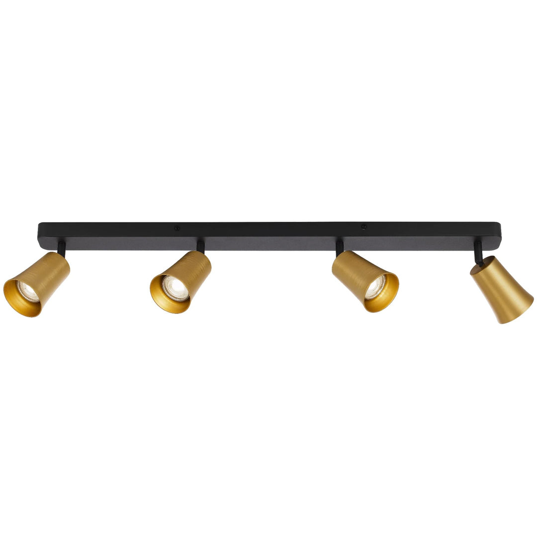 Telbix Alvey 4 Light Bar Spotlight | Gold & Black