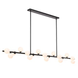 Telbix Moran Large 18 Light Linear Pendant | Black & Opal