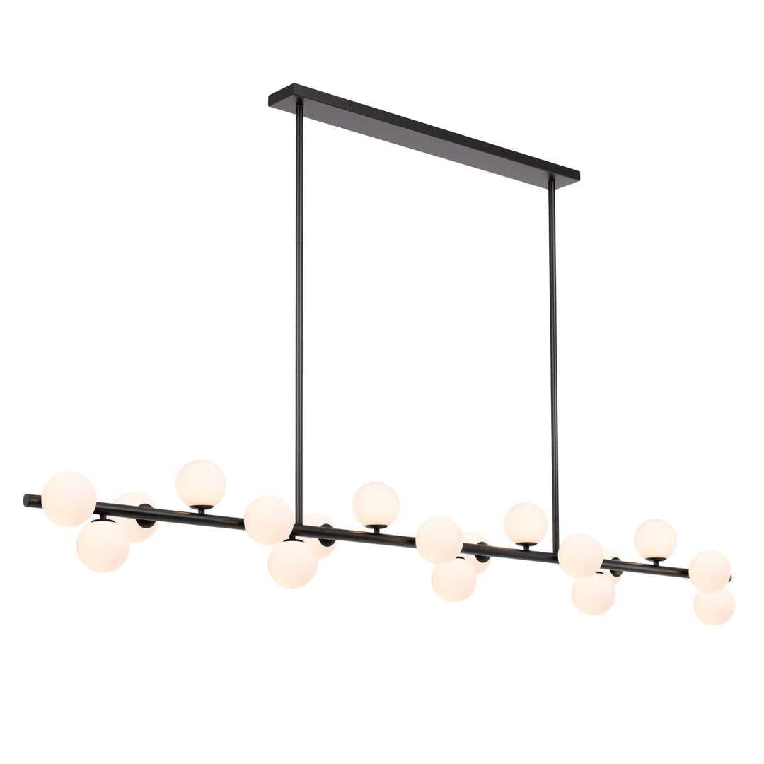 Telbix Moran Large 18 Light Linear Pendant | Black & Opal
