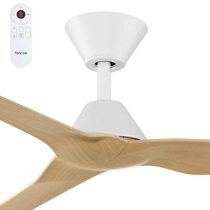 Fanco Infinity-iD 54" DC Smart Ceiling Fan with Remote | White and Beechwood