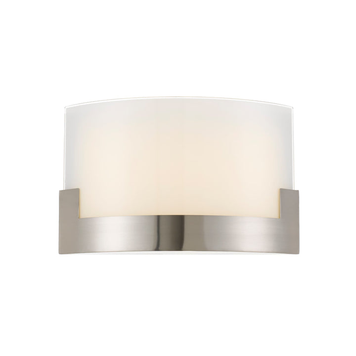 Telbix Solita Rectangular Frosted Glass 12W CCT LED Wall Light | Nickel