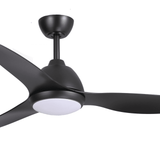 Fanco Breeze 52" AC Ceiling Fan With LED Light and Wall Control | Black