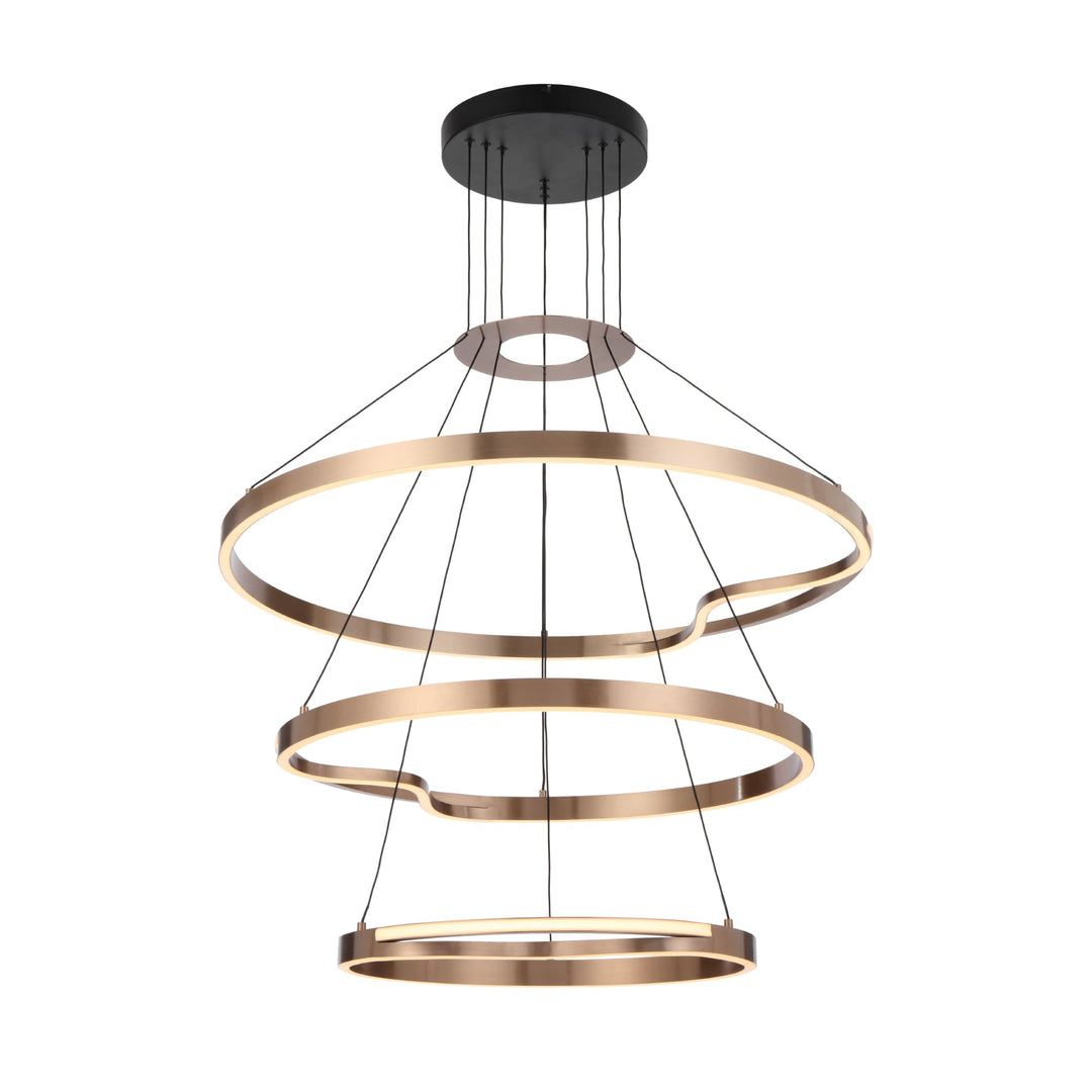 Telbix Ostrom 3 Tier Warm White LED Pendant | Coffee gold