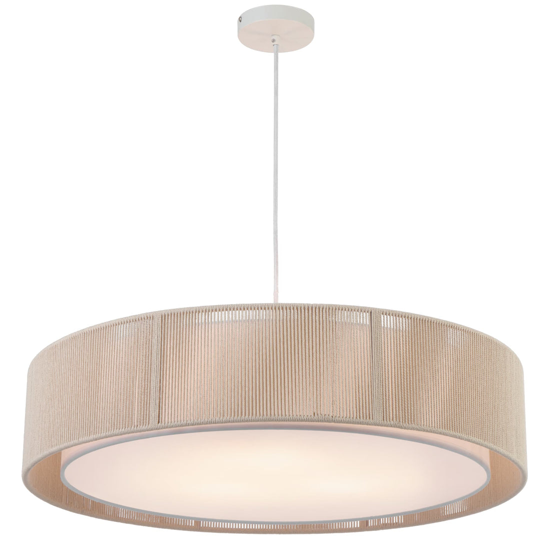 Telbix Cusco Scandinavian Pendant with Soft Woven Fabric Shade | Large