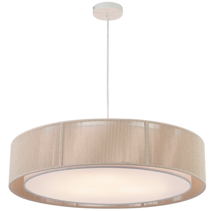 Telbix Cusco Scandinavian Pendant with Soft Woven Fabric Shade | Large